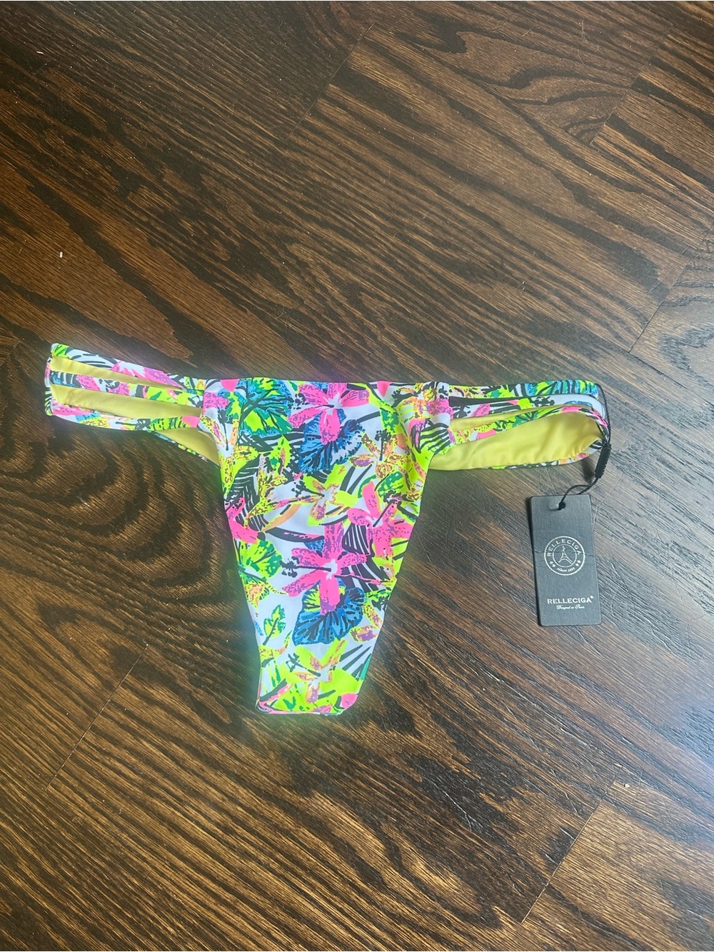 Relleciga Neon Floral Bikini Bottom